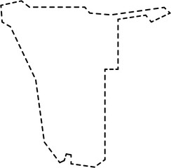 dash line drawing of namibia map.