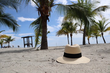 hat on the beach