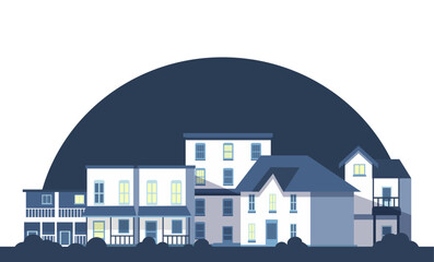 Fototapeta premium Vector building skyline bakground illustration of building and house