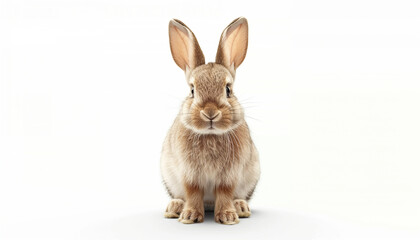 Obraz premium front view brown bunny isolated on white background