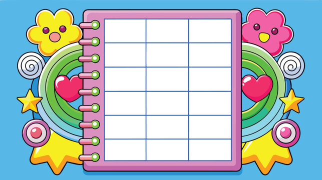 Colorful Blank Schedule Template With Whimsical Decorations