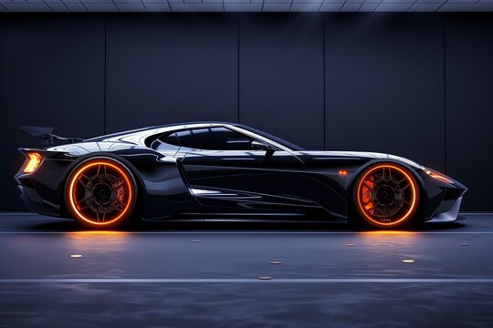 car, golden car, neon car, white car, black car, sports car wallpaper concept, new car launch, car, dark, sport, ai generated