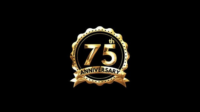 75th Anniversary luxury Gold Animation. Greeting for the 75th Anniversary. Luxurious Animation Celebrating 75 Years of Excellence