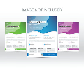 Fototapeta na wymiar Free vector business flyer template with photo