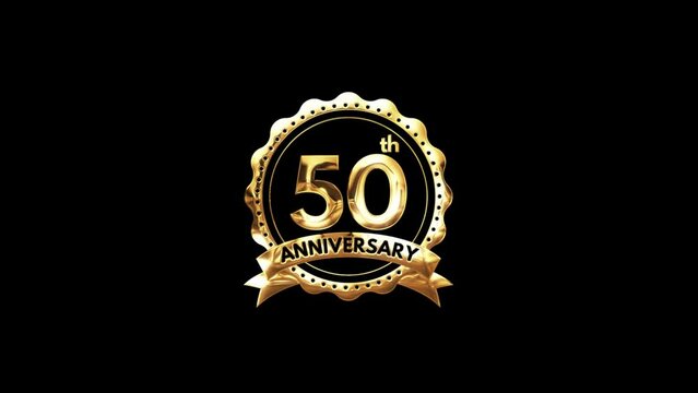 50th Anniversary luxury Gold Animation. Greeting for the 50th Anniversary. Luxurious Animation Celebrating 50 Years of Excellence