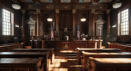 A courtroom where justice is served impartially, - obrazy, fototapety, plakaty