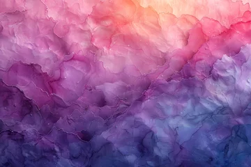 Foto op Plexiglas Fondo abstracto textura de acuarela en papel rugoso en capas en tonos rosa, morado y azul © Alejandra