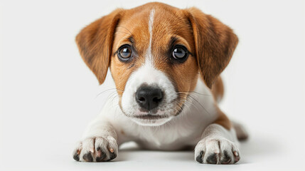 Sweet doggy with a wagging tail, eagerly awaiting its treat on transparent background.