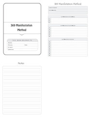 Editable 369 Manifestation Method Journal planner Kdp Interior printable template Design.
