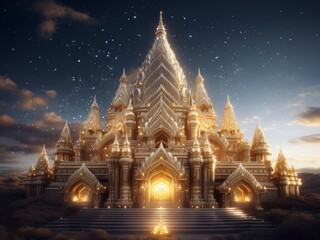 an ancient Hindu temple covered in gold and diamonds - obrazy, fototapety, plakaty