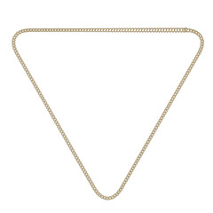 Modern Alchemy: Vintage Cuban chains reimagined! This upside-down triangle frame with rounded corners adds a touch of rebellious luxury to your fashion designs