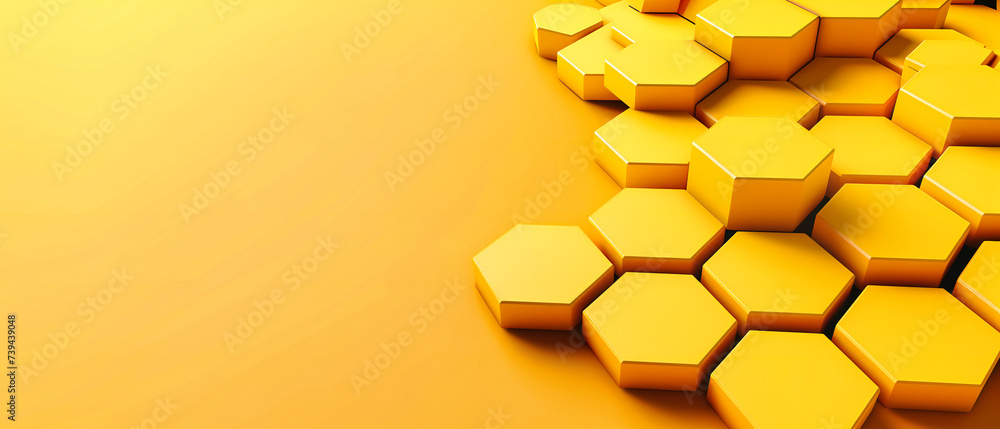 Poster geometric precision in a hexagon mosaic, blending abstraction and technology into a futuristic backd