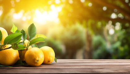 golden hour lemon citrus fruits on wooden table
