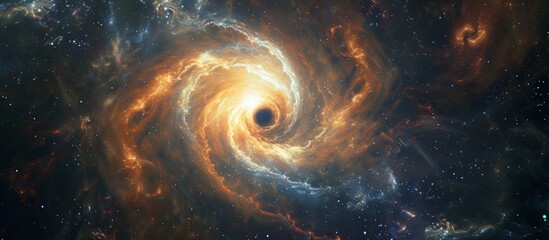 Mesmerizing view of a majestic spiral galaxy shining in the sky - obrazy, fototapety, plakaty