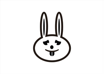 cry and sad rabbit logo design
