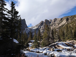 snow covered mountains