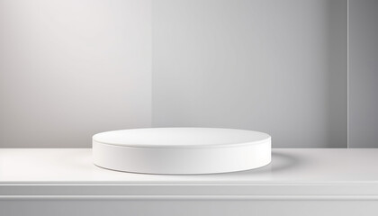 Fototapeta na wymiar minimal white podium display for cosmetic product
