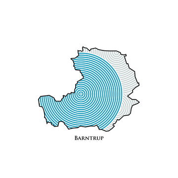Barntrup Map - World Map International vector template. German region silhouette vector illustration