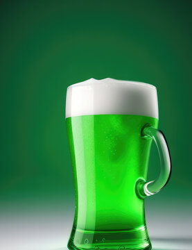Green beer for St. Patrick's Day on a transparent background