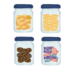 Cookies and Candy in Jar