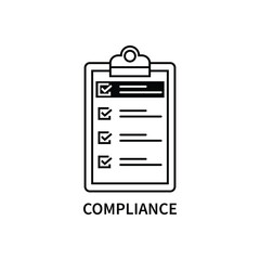 In Compliance Graphic with Clipboard and tick marks