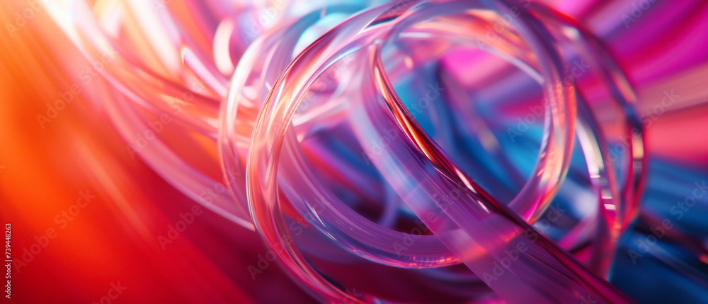 Poster fluid motion in digital age: an abstract blend of bright colors and shapes, representing the dynamic