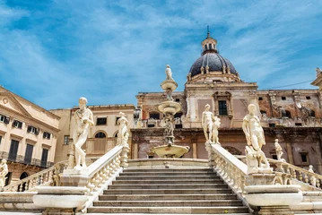 Fototapeten The Praetorian Fountain or Fontana Pretoria, Palermo, Sicily, Italy © jordi2r