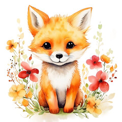 red fox with a heart