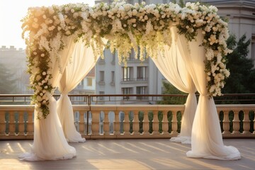 abstract wedding background arch with flowers