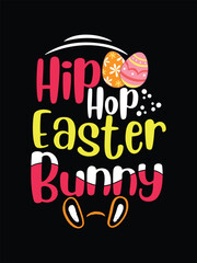 Obraz premium Easter day typography egg lettering t-shirt design holiday greeting cute bunny vector art.
