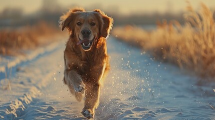 Dog beautiful running on a winter road --ar 16:9 --stylize 250 --v 6 Job ID: 22df43c6-b662-434c-aafb-e1d2d2c0ad99