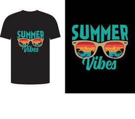 Free vector summer beach and sunset vector graphic for t shirt and other uses