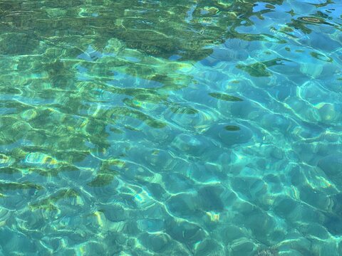 Sea clear turquoise blue water beautiful surface.
