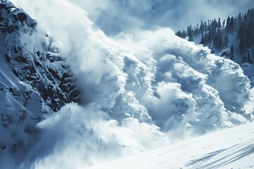 Fototapeta na wymiar avalanche winter mountain landscape