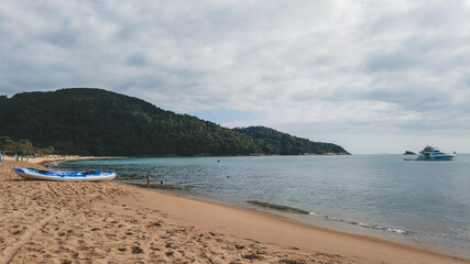 Toque-Toque Pequeno beach in São Sebastião, São Paulo state, Brazil. Summer season.