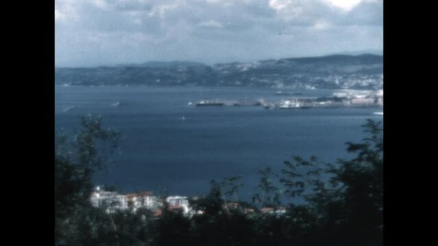 Viewing Trieste from the Panoramic Terrace 1969 - Viewing Trieste, Italy from the panoramic overlook at the 13th century Basilica of Santa Maria Assunta in Muggia, Italy in 1969. 