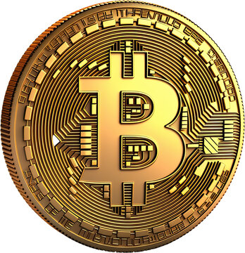 bitcoin isolated on transparent background, 3d