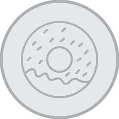 Donuts Grey Line Circle Icon