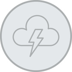 Lightning Grey Line Circle Icon