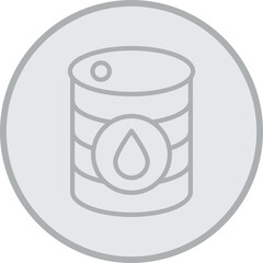 Oil Drum Grey Line Circle Icon