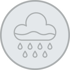 Raindrop Grey Line Circle Icon