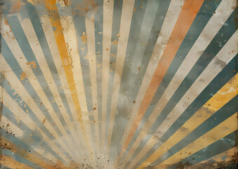 Vintage illustration of radial stripes with a distressed texture. Retro circus theme. Design for print, poster, and greeting card. Background for banner with copy space.