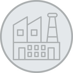 Factory Grey Line Circle Icon