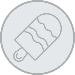 Popsicle Grey Line Circle Icon