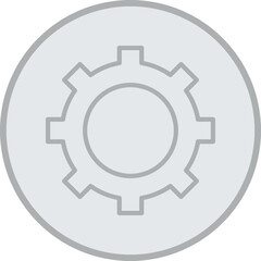 Gear Grey Line Circle Icon