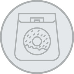Packaging Grey Line Circle Icon