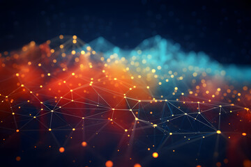 Abstract Neural Network in Vivid Colors