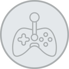 Obraz premium Joystick Grey Line Circle Icon