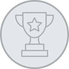 Trophy Grey Line Circle Icon