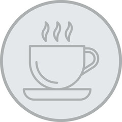 Cup Grey Line Circle Icon